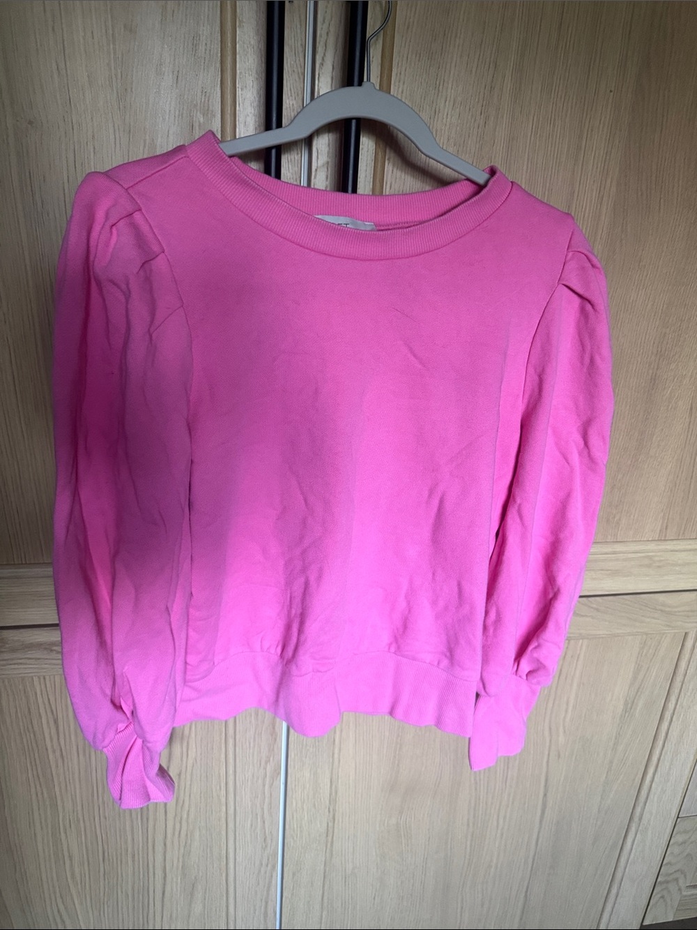 Women's loft Pink Puff-Sleeve Sweatshirt